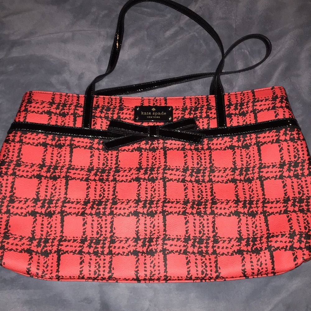Kate spade large red tote shoulder bag